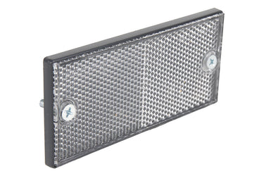 Cofan – Catadióptrico Rectangular Blanco con Tornillos | Homologado | 106 x 50 mm